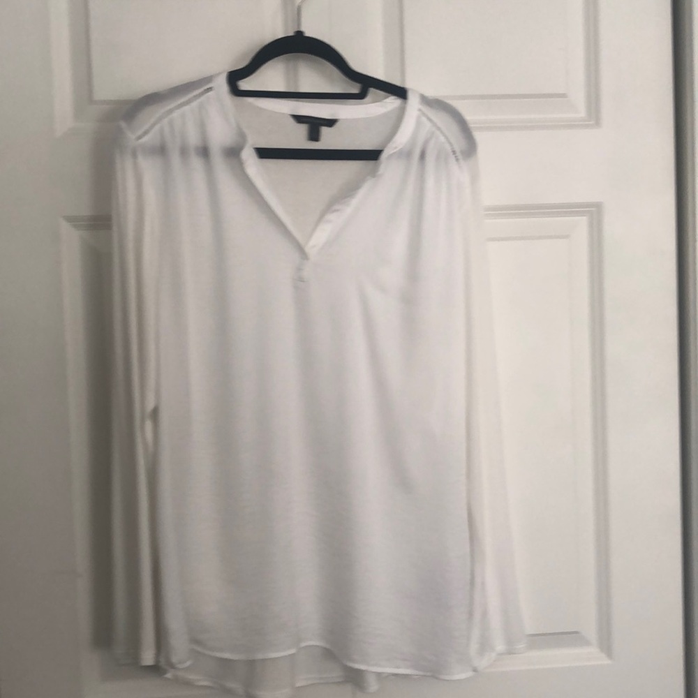 Banana Republic Blouse - size large. Cream. Silk front, cotton arms and back